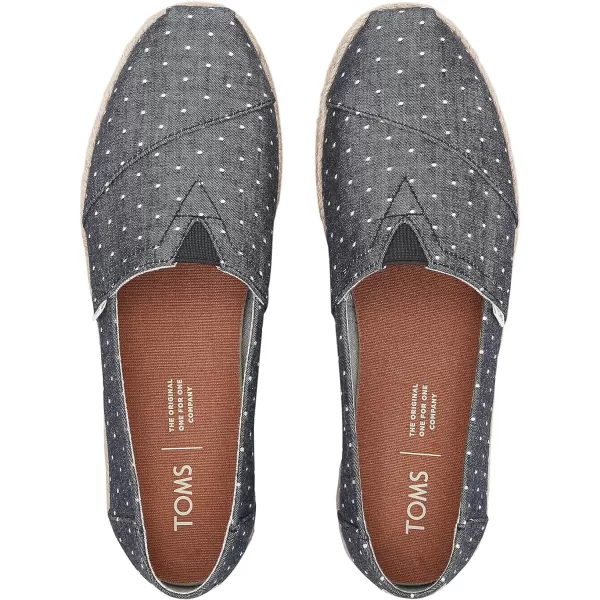 TOMS Mens Alpargata 30 SlipOn ShoeBlack Dot Chambray