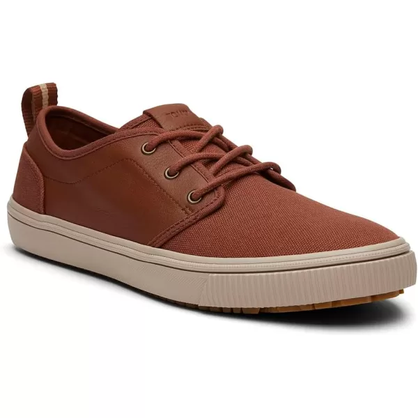 TOMS Mens Carlo Terrain Sneakers Shoes Casual  BrownDark Ember Canvas and Leather