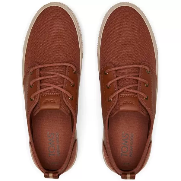 TOMS Mens Carlo Terrain Sneakers Shoes Casual  BrownDark Ember Canvas and Leather