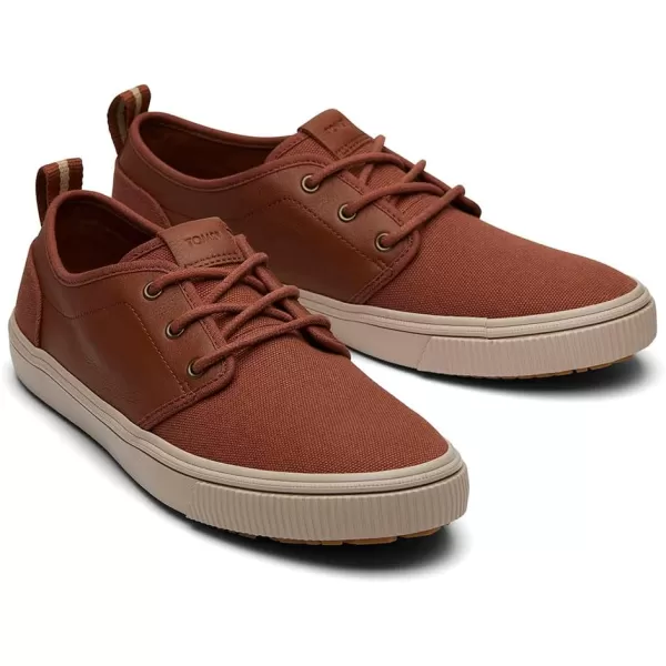 TOMS Mens Carlo Terrain Sneakers Shoes Casual  BrownDark Ember Canvas and Leather