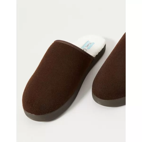 TOMS Mens Harbor SlipperChocolate Brown Repreve Twotone Felt