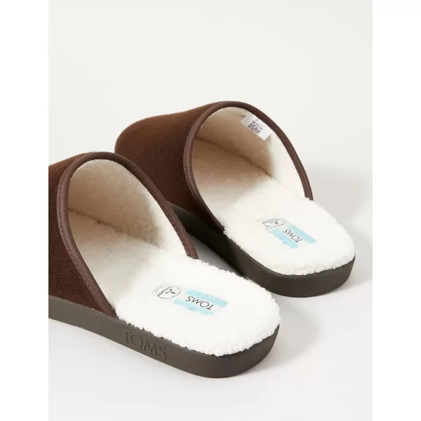 TOMS Mens Harbor SlipperChocolate Brown Repreve Twotone Felt