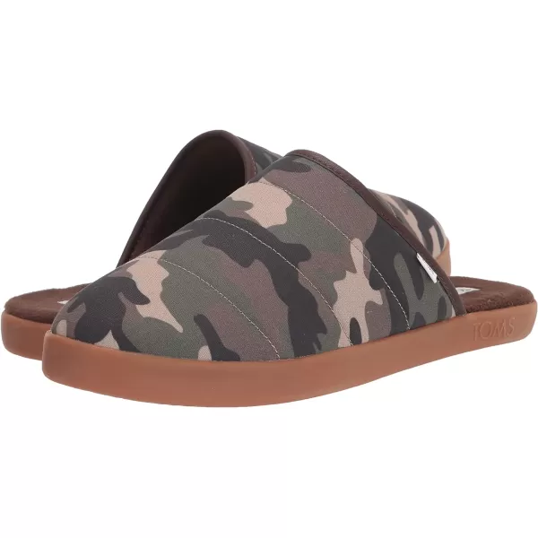 TOMS Mens Harbor SlipperGreen Woodland Camouflage Print Quilted