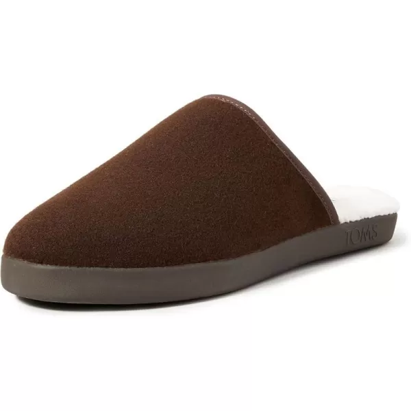 TOMS Mens Harbor SlipperChocolate Brown Repreve Twotone Felt