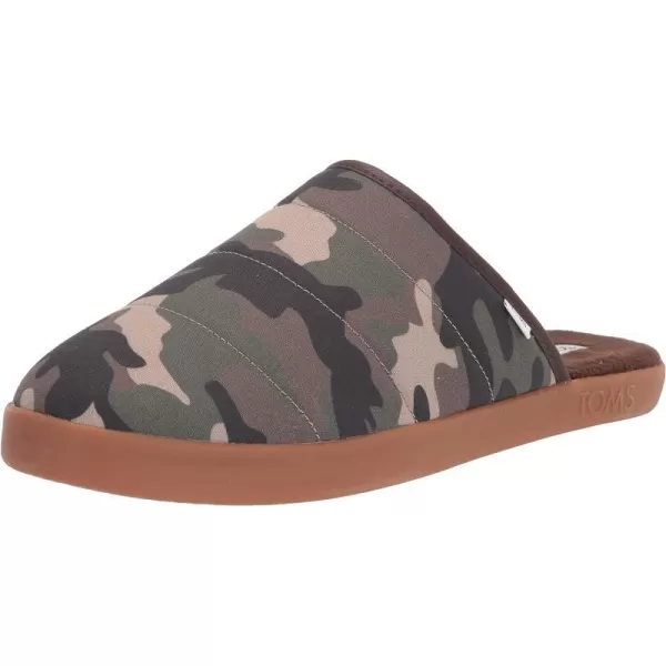 TOMS Mens Harbor SlipperGreen Woodland Camouflage Print Quilted