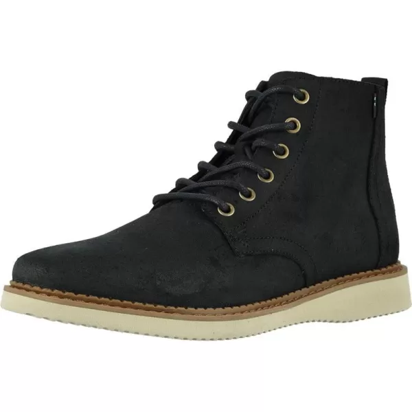 TOMS Mens Porter Lace Up Casual Boots Ankle  BlackBlack Waxy Suede