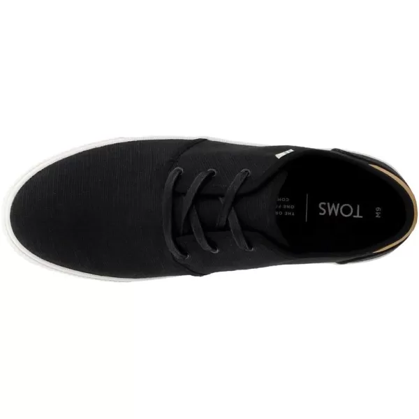 TOMS Mens Carlo Lace Up Sneakers Shoes Casual  WhiteBlack Heritage Canvas