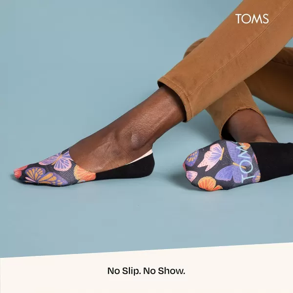 TOMS Classic No Show Socks NonSlip Low Cut Invisible Bundle MultiPair Solid and Printed Pattern PacksMulti 6pack