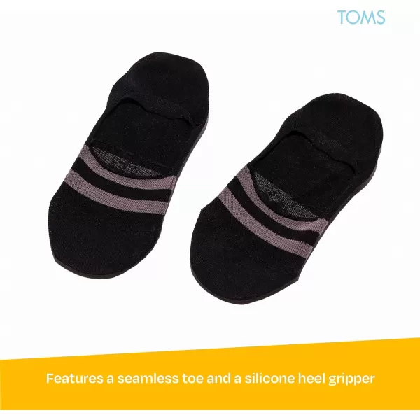 TOMS Classic No Show Socks NonSlip Low Cut Invisible Bundle MultiPair Solid and Printed Pattern PacksMulti 6pack