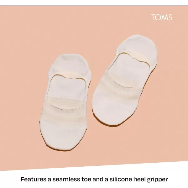 TOMS Classic No Show Socks NonSlip Low Cut Invisible Bundle MultiPair Solid and Printed Pattern PacksNaturalPink 6pack