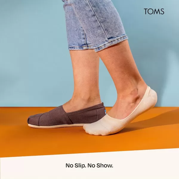TOMS Classic No Show Socks NonSlip Low Cut Invisible Bundle MultiPair Solid and Printed Pattern PacksNaturalPink 6pack