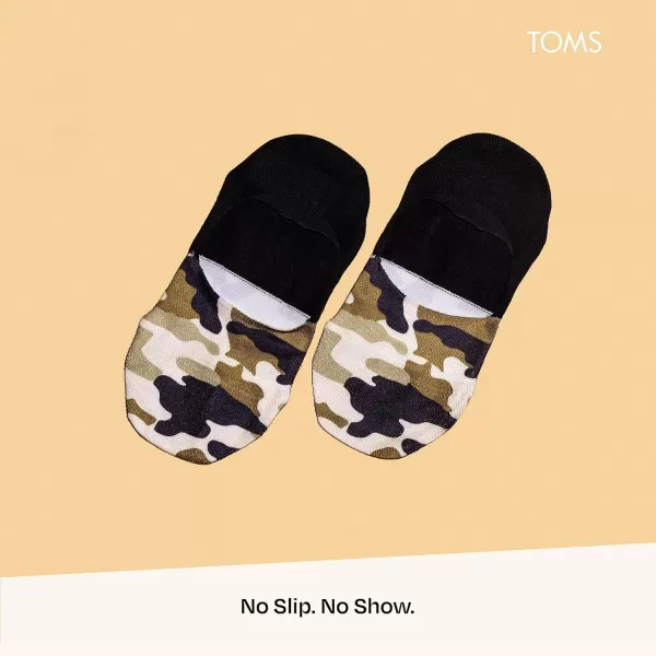 TOMS Classic No Show Socks NonSlip Low Cut Invisible Bundle MultiPair Solid and Printed Pattern PacksPrints 9packs