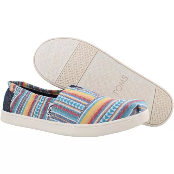 TOMS Girls Alpargata Classic SlipOn  Little Kid amp Big KidMulti Blanket Stripe