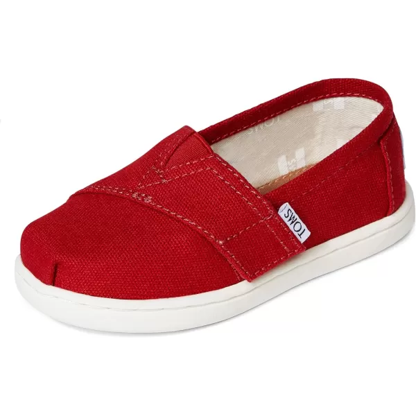 TOMS Girls Alpargata Classic SlipOn  Little Kid amp Big KidRed Canvas