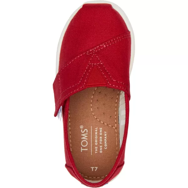 TOMS Girls Alpargata Classic SlipOn  Little Kid amp Big KidRed Canvas