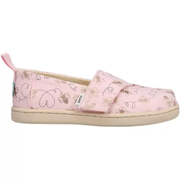 TOMS Girls Alpargata Loafer FlatBarely Pink Bee Mine Foil Print