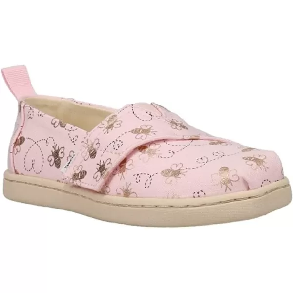 TOMS Girls Alpargata Loafer FlatBarely Pink Bee Mine Foil Print