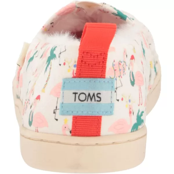 TOMS Girls Alpargata Loafer FlatNatural Holiday Flamingos