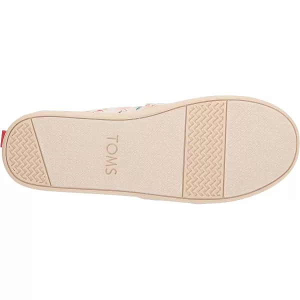 TOMS Girls Alpargata Loafer FlatNatural Holiday Flamingos