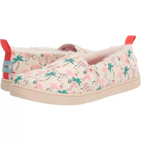 TOMS Girls Alpargata Loafer FlatNatural Holiday Flamingos
