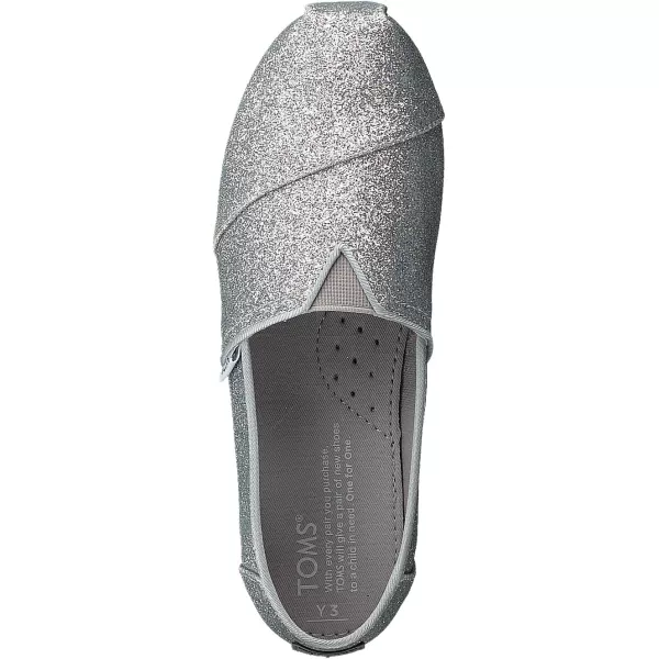 TOMS Girls Alpargata Loafer FlatSilver Iridescent Glimmer
