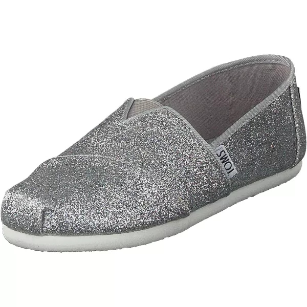 TOMS Girls Alpargata Loafer FlatSilver Iridescent Glimmer