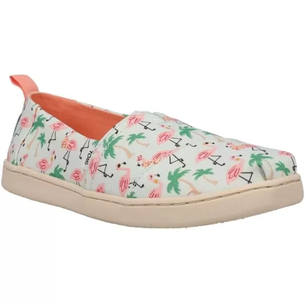 TOMS Girls Alpargata Loafer FlatSoft Blue Hawaiian Flamingos