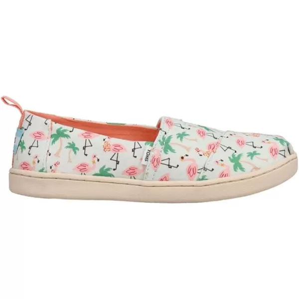 TOMS Girls Alpargata Loafer FlatSoft Blue Hawaiian Flamingos