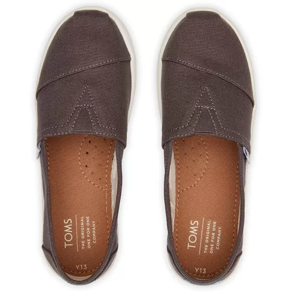 TOMS Girls Alpargata Tiny SlipOn  ToddlerAsh Canvas