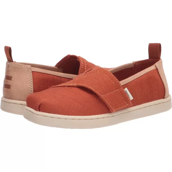 TOMS Girls Alpargata Tiny SlipOn  ToddlerBrown Slubby Woven