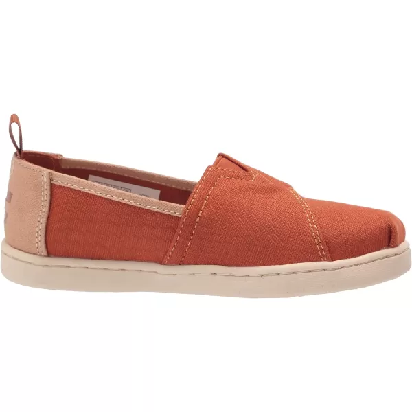 TOMS Girls Alpargata Tiny SlipOn  ToddlerBrown Slubby Woven