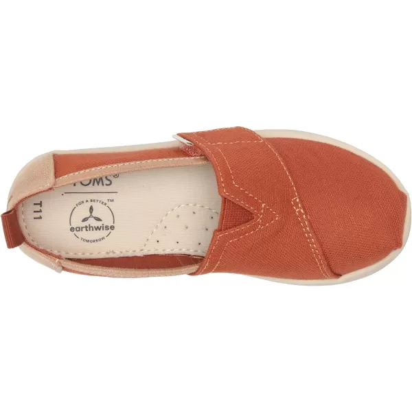 TOMS Girls Alpargata Tiny SlipOn  ToddlerBrown Slubby Woven