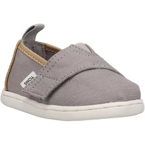 TOMS Girls Alpargata Tiny SlipOn  ToddlerDrizzle Grey Slubby Woven