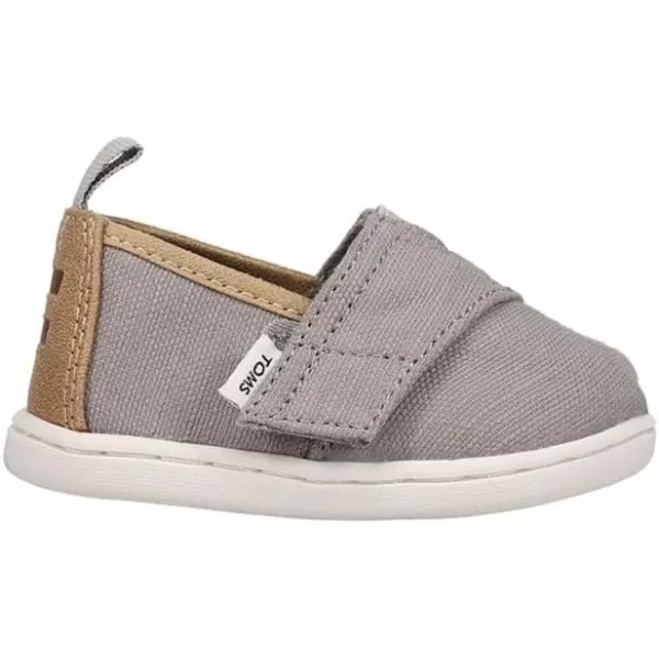 TOMS Girls Alpargata Tiny SlipOn  ToddlerDrizzle Grey Slubby Woven