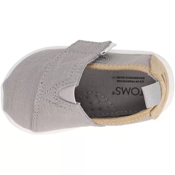TOMS Girls Alpargata Tiny SlipOn  ToddlerDrizzle Grey Slubby Woven