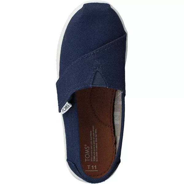 TOMS Girls Alpargata Tiny SlipOn  ToddlerNavy Canvas