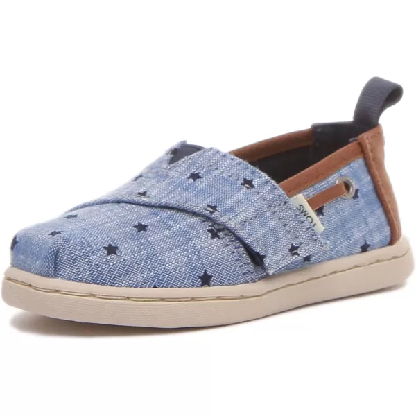 TOMS Girls Alpargata Tiny SlipOn  ToddlerNavy Chambray Stars