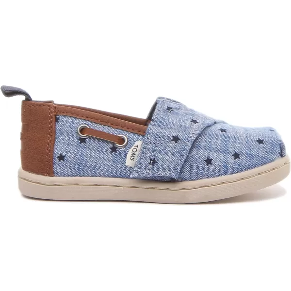 TOMS Girls Alpargata Tiny SlipOn  ToddlerNavy Chambray Stars