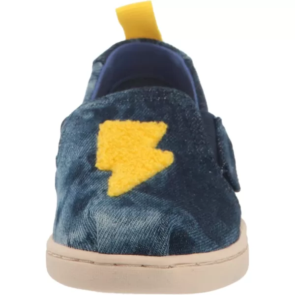 TOMS Girls Alpargata Tiny SlipOn  ToddlerNavy and Lightning Bolts
