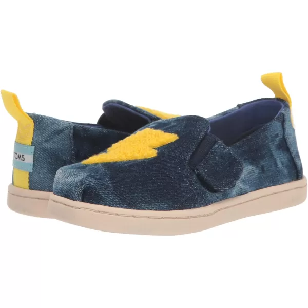 TOMS Girls Alpargata Tiny SlipOn  ToddlerNavy and Lightning Bolts