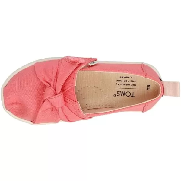 TOMS Girls Alpargata Tiny SlipOn  ToddlerPeach Canvas