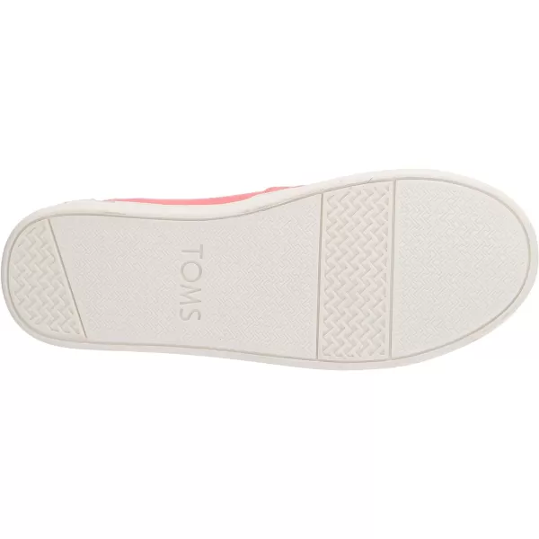 TOMS Girls Alpargata Tiny SlipOn  ToddlerPeach CanvasRuffle