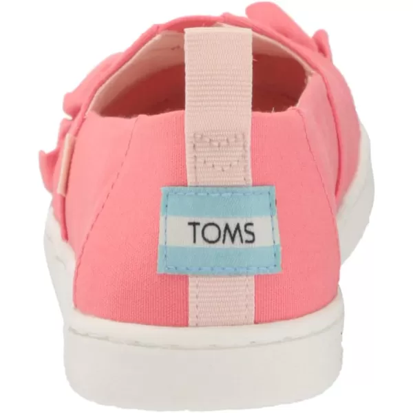 TOMS Girls Alpargata Tiny SlipOn  ToddlerPeach CanvasRuffle