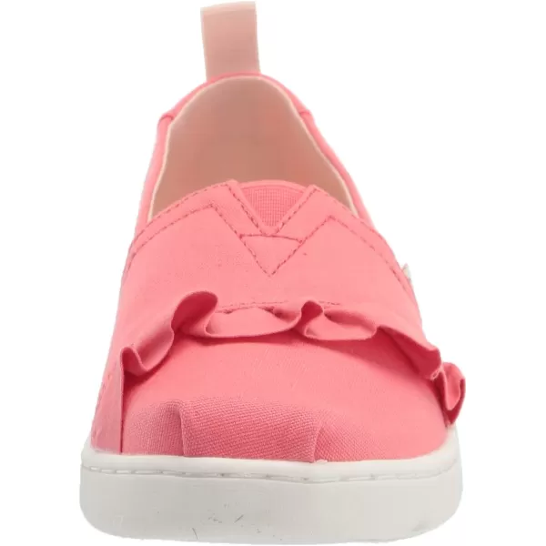 TOMS Girls Alpargata Tiny SlipOn  ToddlerPeach CanvasRuffle