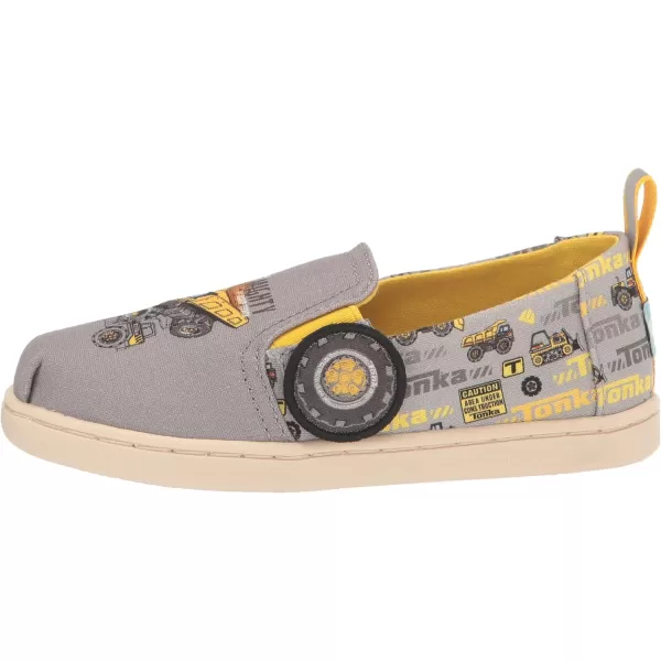 TOMS Girls Alpargata Tiny SlipOn  ToddlerUltimate Grey Tonka Construction Print