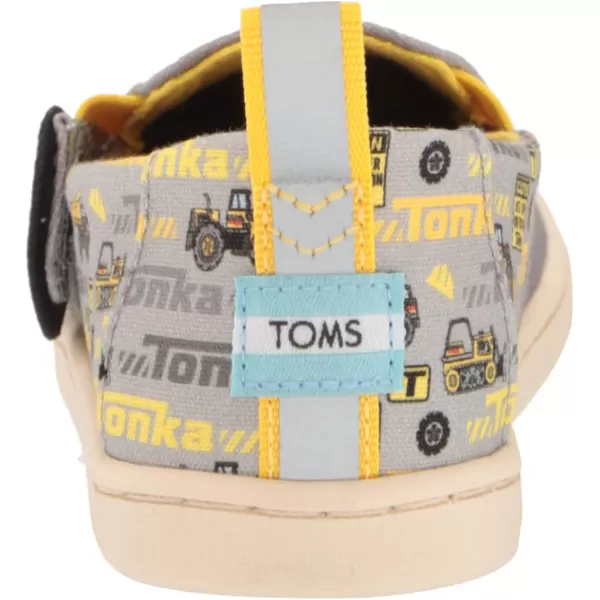 TOMS Girls Alpargata Tiny SlipOn  ToddlerUltimate Grey Tonka Construction Print