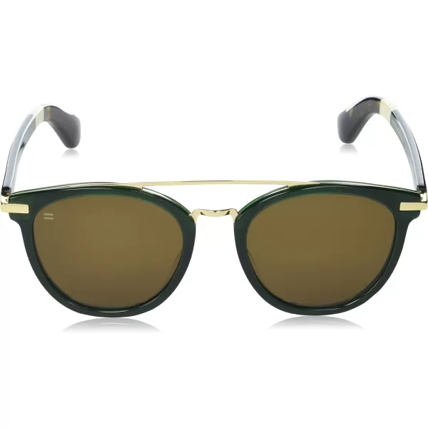 TOMS Harlan Round SunglassesSea MossShiny GoldSolid Brown