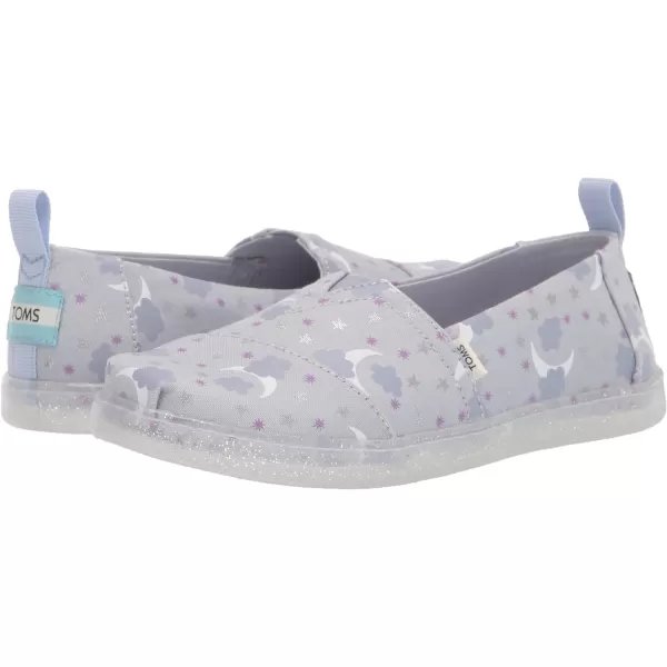 TOMS Kids Girls Alpargata Glitter Slip On Flats Casual  PinkArctic Ice