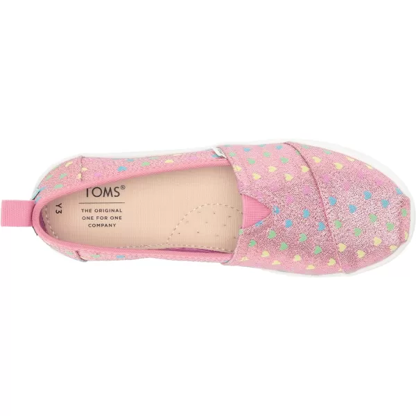 TOMS Kids Girls Alpargata Glitter Slip On Flats Casual  PinkMulti