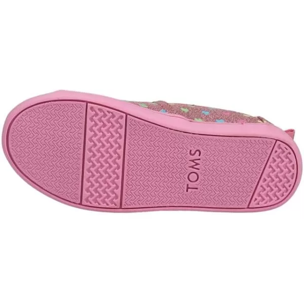TOMS Kids Girls Alpargata Glitter Slip On Flats Casual  PinkPink Heart Multi